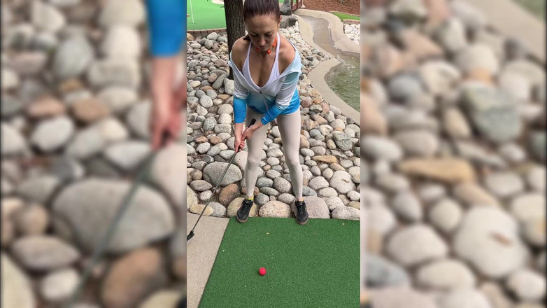 Bigmax8inch: Întâlnirea cu golf se transformă în muie pe acoperiș cu o...