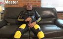 English Leather Master: Stepdad Changes to Rubber and Jerks Uncut Cock and Cums