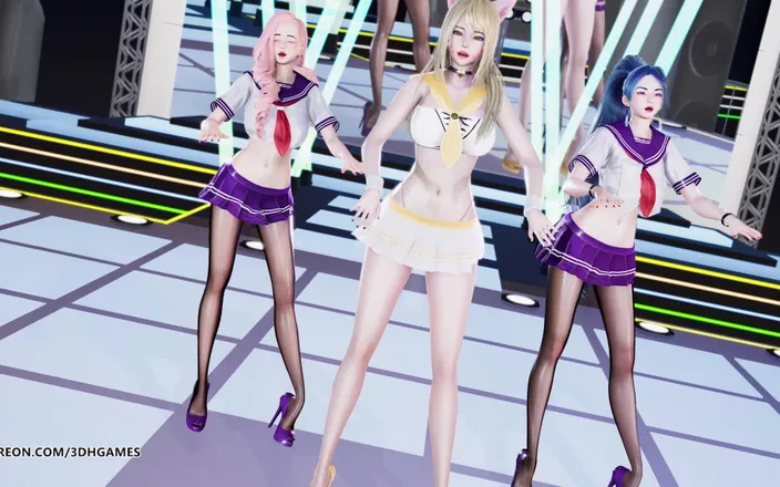 3D-Hentai Games: [mmd] Girls' Generation - Genie Ahri Seraphine Kaisa Striptease League of...