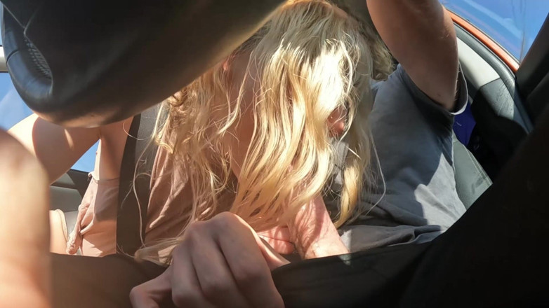 Sav Moolah: Sexy Blonde Swallows Cum After Road Head