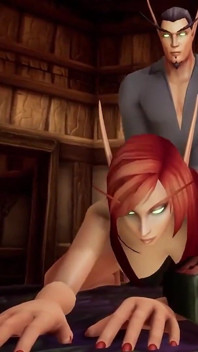 Eine nacht mit heißer rothaariger Elfen-Milf | Warcraft porno-parodie