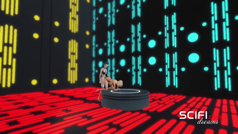 3dxpassion: Sci-fi stěny. Sex kyborg a krásná dívka na základní stanici...