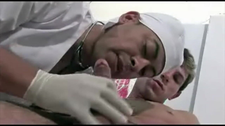 Straight fucking boy in uniform: Young straight fucked by his doctor at the clinic