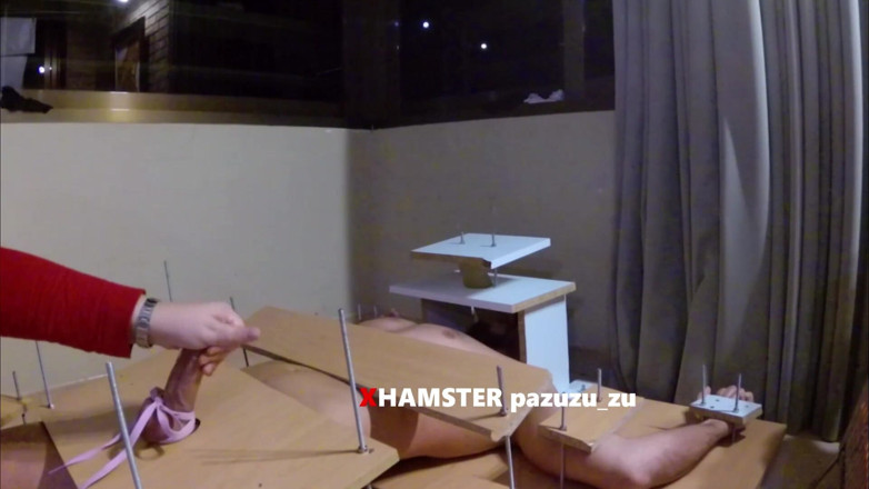 Pazuzu_zu: Amateur CFNM femdom cbt handjob with tied cock. Ruined orgasm