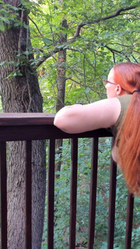 Sneaking Risky Public Trail Sex with a Redhead with Pigtails