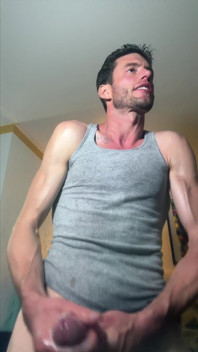 Sweaty Jerk off See Stain on My Chest with Big Bust at End