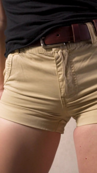 Teen Amateur In Tight Shorts Teases Her Visible Panty Line