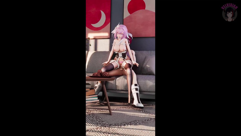 Velvixian: Remaja seksi duduk cowgirl + memancut mani