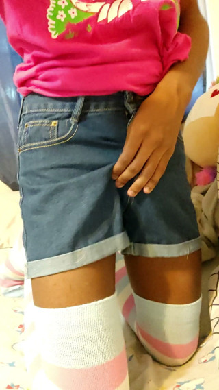 PawgrammerSocks: Black Femboy Shows You His Panties Bulge and Ass