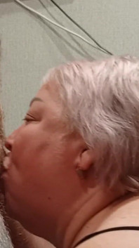 Bitch Sucks Dick and Gets a Mouthful of My Cum