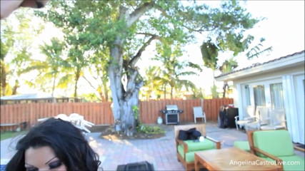Angelina Castro: Latina MILF Angelina Castro loves the pool boy!!