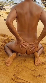Naked Ladysilva on the Beach Showing off Her Hot Ass with a Mark