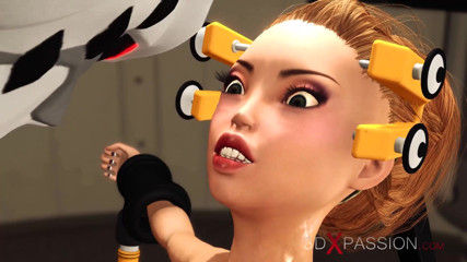 3dxpassion: Harde seks in het sci-fi lab! Hete blondine in zelfbeheersing...