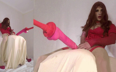 sillystacy: Sıcak sissy fahişe Stacy, seks makinesi sulu anal deliğini yok...