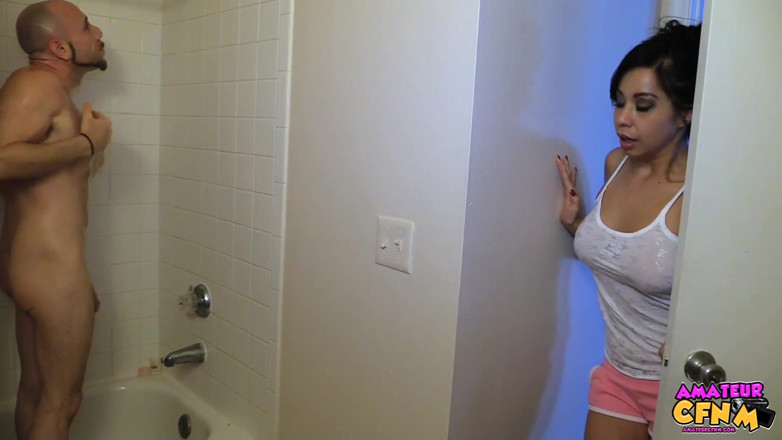 Amateur CFNM: Watching Him Jerking His Cock