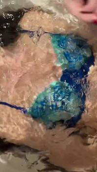 Ponto de Vista de Sereia Impotente Masturbada Submersa Brincadeira de Respiração