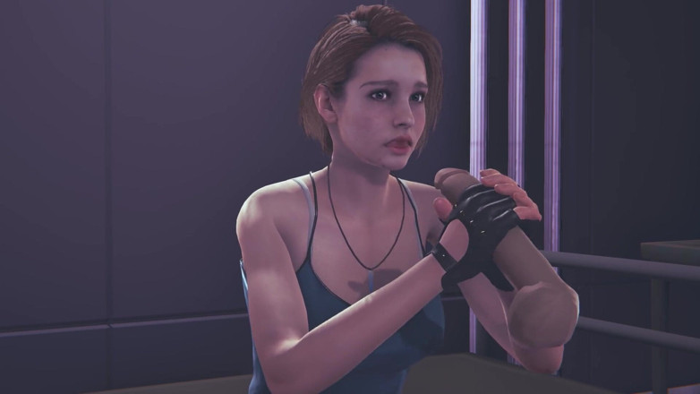 Waifu club 3D: Jill Valentine sacudiendo tu polla facial