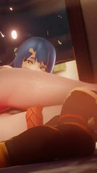 Xiangling Gets Her Ass Penetrated on the Kitchen's Floor First Time Anal Genshin Impact Porn Aether