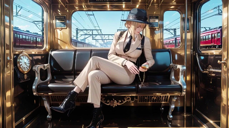 Tay Swift X: Appoggiata alla porta del treno vintage, gestisce la sua mano...
