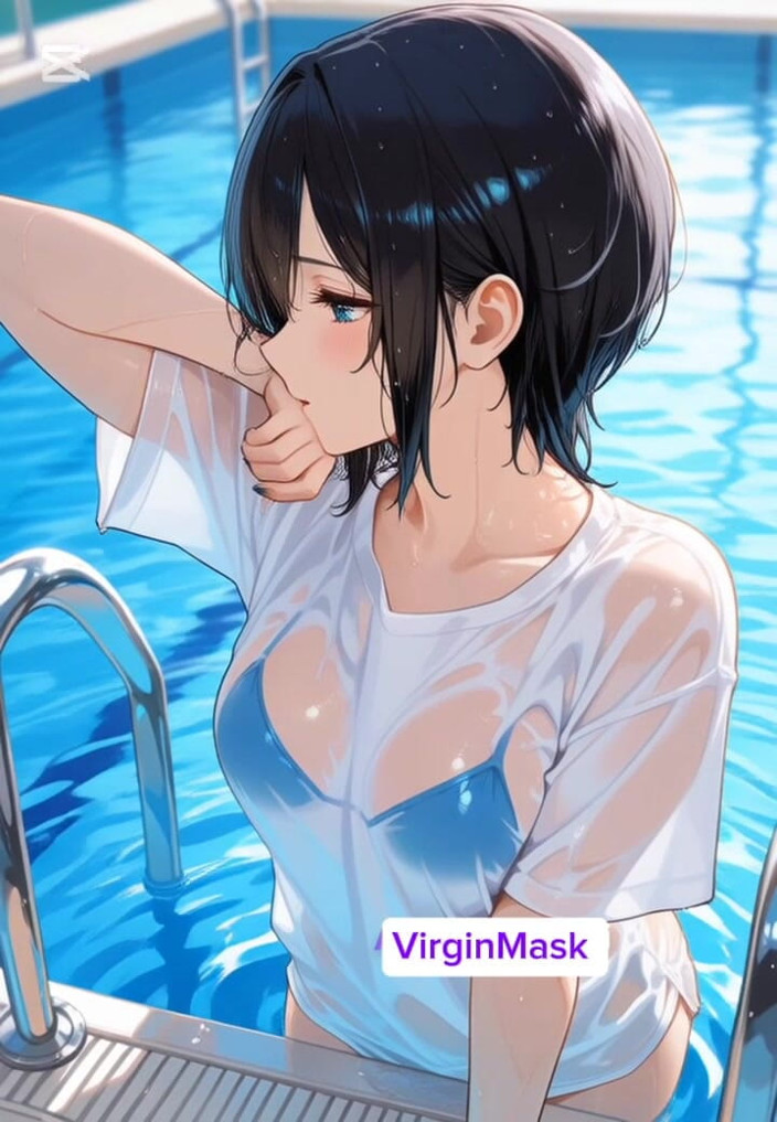 Virgin masks: Japanische MILF-stiefmutter schüttelt am pool riesige titten im nassen höschen