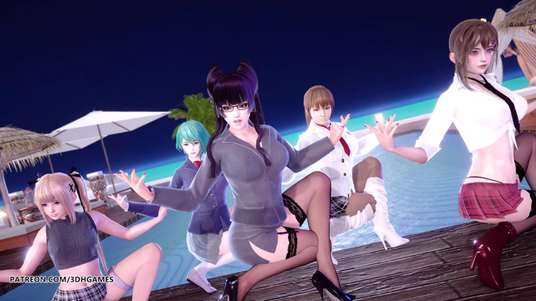 3D-Hentai Games: 2 푸트 혼 섹시한 스트립쇼 마리 로즈 타마키 미사키 Kasumi Nyotengu Doa 무수정 헨타이