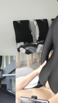 Encasement Zentai hitam 2 pancutan mani