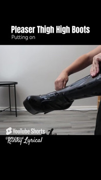 Boots Fetish - Putting on Pleaser Thigh High Boots