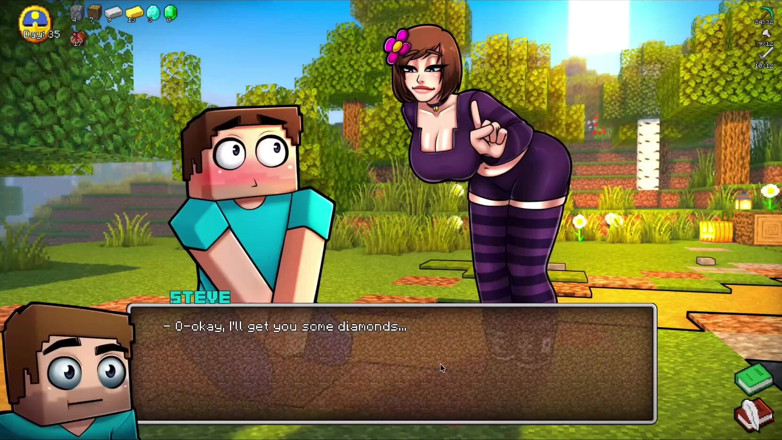 Alita: 饥渴的Minecraft模仿 - Steve为了钻石从珍妮那里得到邋遢的手淫