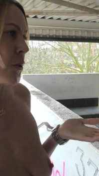 Horny Blonde German Slut Ordered to the Parking Garage and Fucked