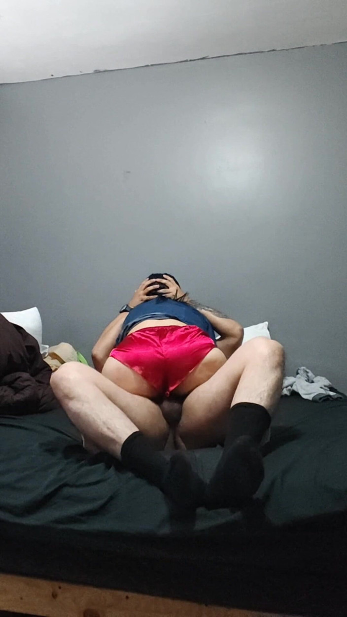 SilkFantasy: Sexy Red Satin Shorts