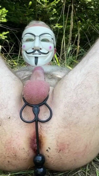 Outdoor Anal Play Wiht Toy and Dildo