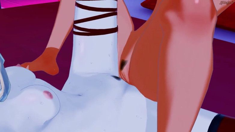 Hentai Smash: Harley Quinn a Poison Ivy se střídají navzájem lízání kundiček...