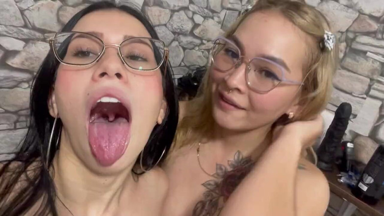 Sara films: Great threesome with my girlfriend's stepsister