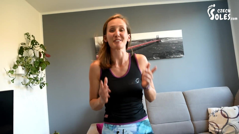 Czech Soles - foot fetish content: Sporty girl's sweaty feet and nice socks tease