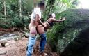 Novinha Insaciavel: Prostituta na cachoeira dando o ânus e chupando