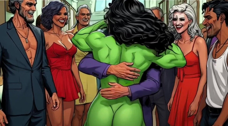 Octopussy Lovers Club: Sletterige She-hulk Openbare Naaktheid. Tekenfilm