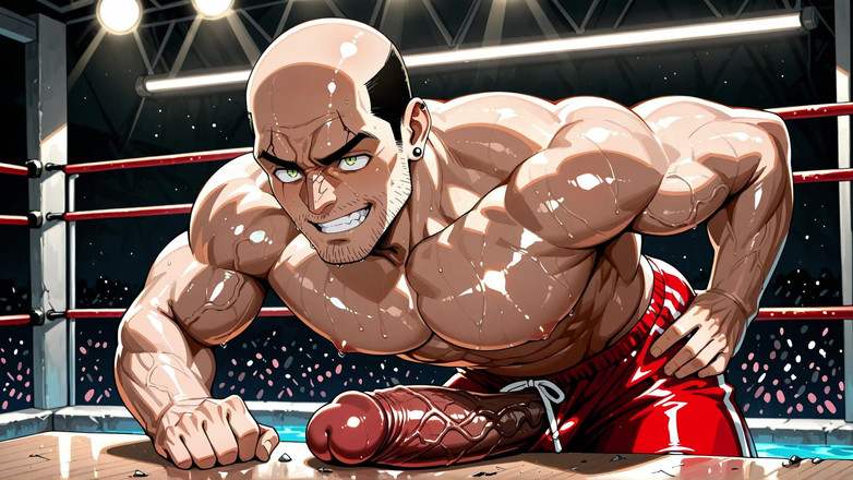 Erotic Man: Ai anime stil stora kuk män