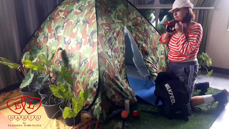 Strange stepfamily: Sex in camp. A stranger fucks a nudist lady in...