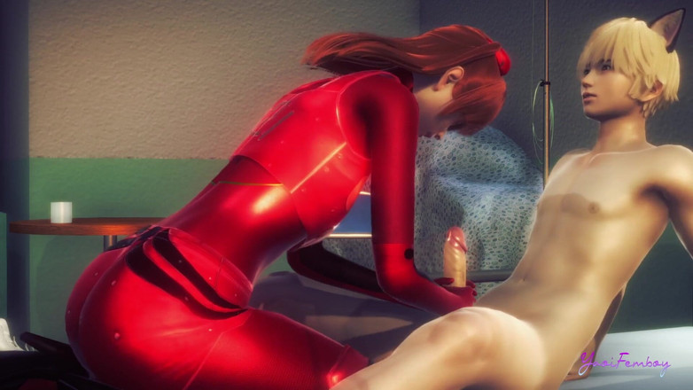 Yaoitube: Evangelion Asuka - Is Asuka Femboy Ready to Swallow All That...