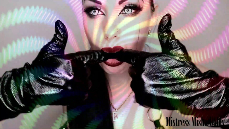 Goddess Misha Goldy: My shiny gloves own you! Strong mind fuck &amp; JOI