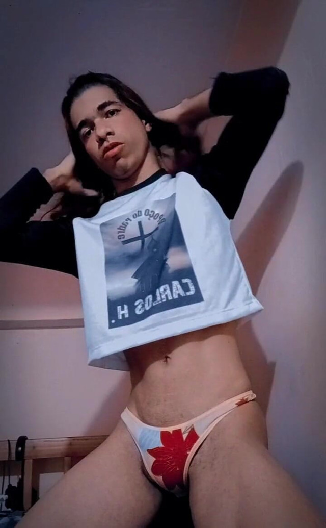 Young Naked Gay in Panties (Carlos Henrique)