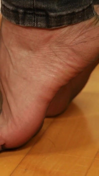 Asmr Nylon Footsteps - Shiny Flats Tapping on Wooden Floor 