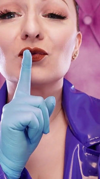 Asmr Video- Hot Sounding - Blue Nitrile Gloves Fetish Close up Video