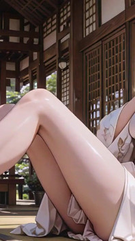 ความลับศาลเจ้าสาวกิโมโนผมบลอนด์! คุกเข่าใต้ประตู Torii ในชุดกิโมโนดัดแปลงสีเบจ