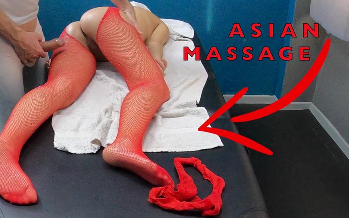 Markus Rokar Massage: Milf asiática caliente vino para un masaje con medias sexy...