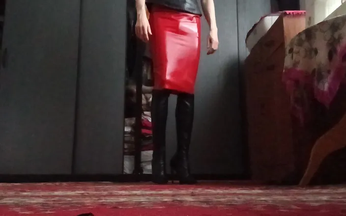 Governess Victorian fashion glamour: leather