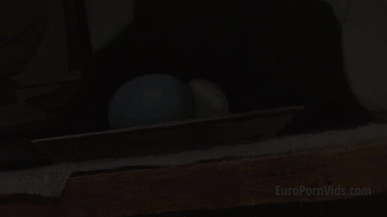 European fresh porn: Small-titted brunette enjoys pussy pumping