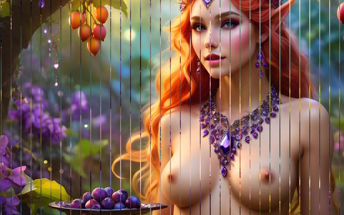 AI Girls: Damson ile büyük göğüslü çıplak elf kız