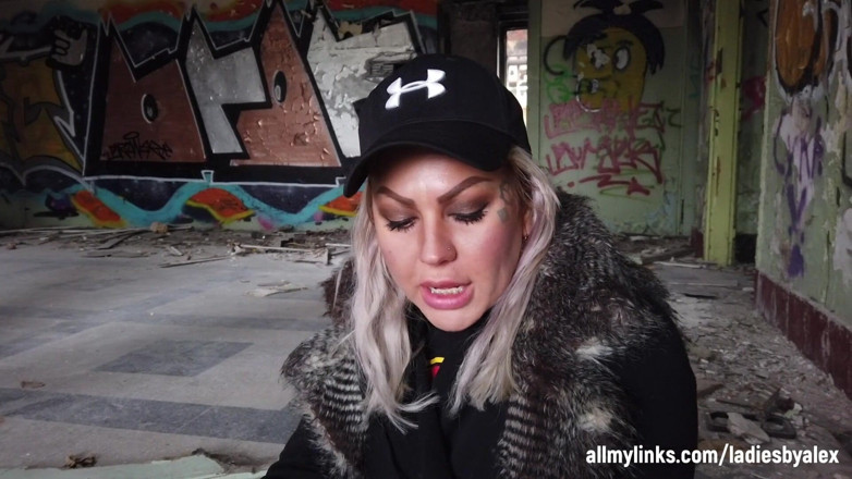 Fetish videos by Alex: Blonde Lady Smokes an Electronic Cigarette on Stair