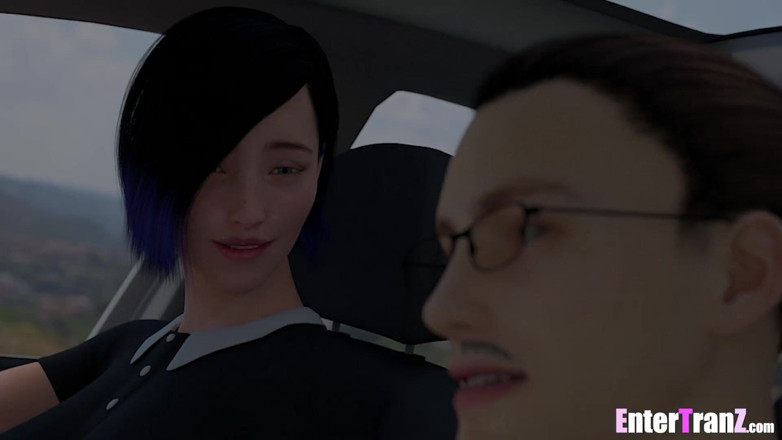 Enter Tranz: Sehari dalam kehidupan wanita trans aneh dan kontol panjang ayah